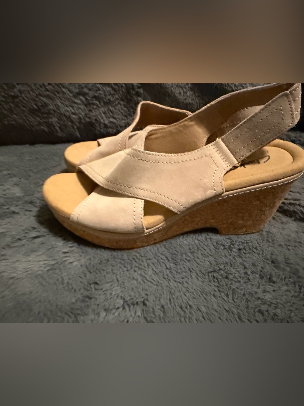 Clark’s Beige Wedge Slingback Sandals - Women